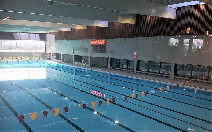 Het sportbad is bijna niet aangetast. Er is enkel wat waterinsijpeling