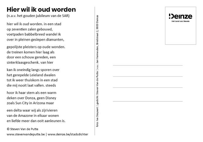 De nieuwe postkaart van Steven Van de Putte en Ive Steyaert.