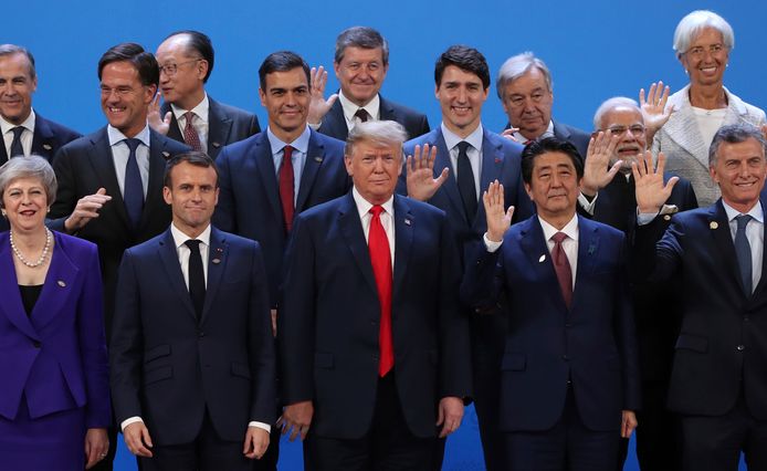 Wereldleiders tijdens de start van de G20 in Argentinië, eind vorige maand
