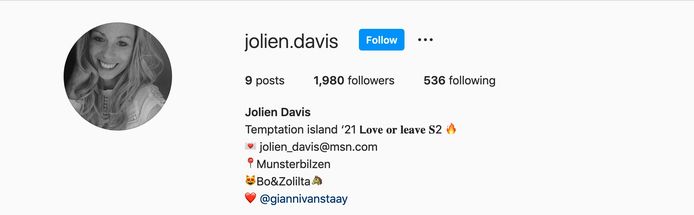 'Temptation Island: Love or Leave'-single Jolien is van't straat, zo blijkt.