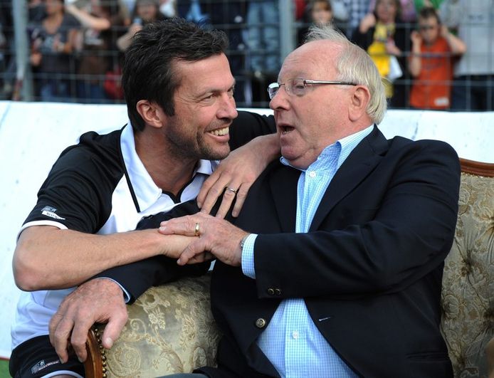 Lothar Matthäus hier met legende Uwe Seeler (rechts).