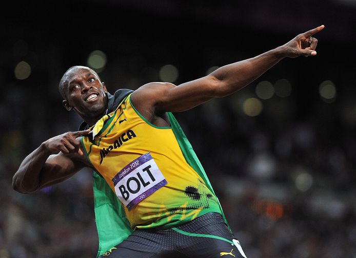 Bolt op de Olympische Spelen van 2012 in Londen.