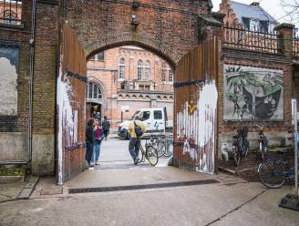 Vandalen bekladden toegangspoort van kunstschool Sint-Lucas met witte verf
