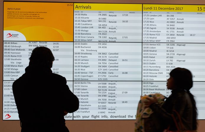 Op Brussels Airport zijn gisteren zowat 300 vluchten geannuleerd.