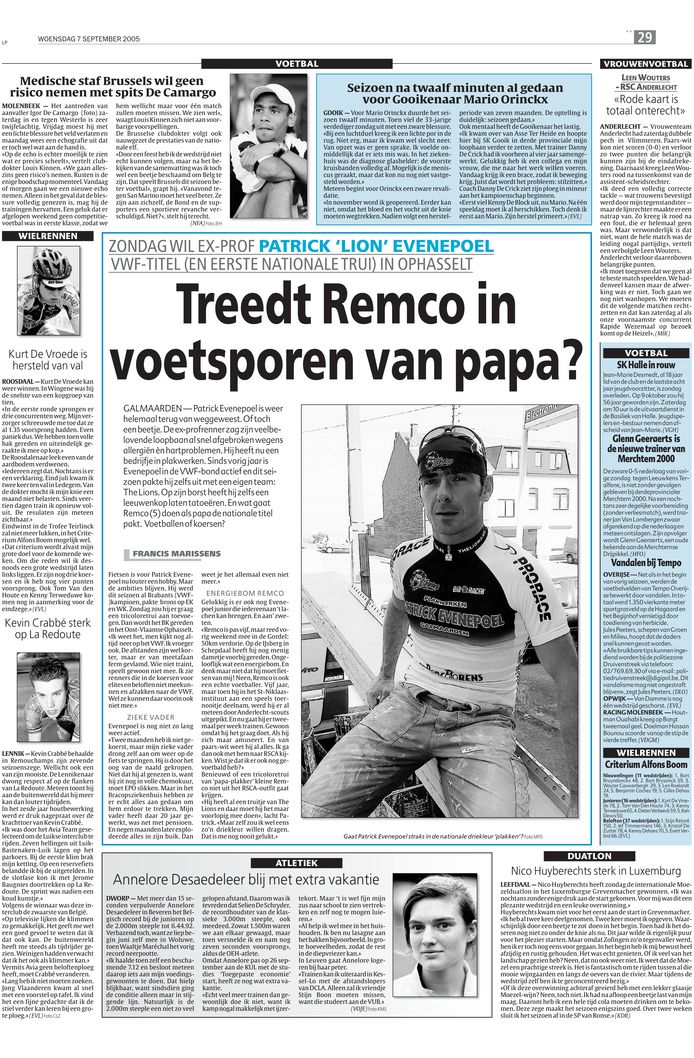 Artikel patrick Evenepoel, papa van Remco