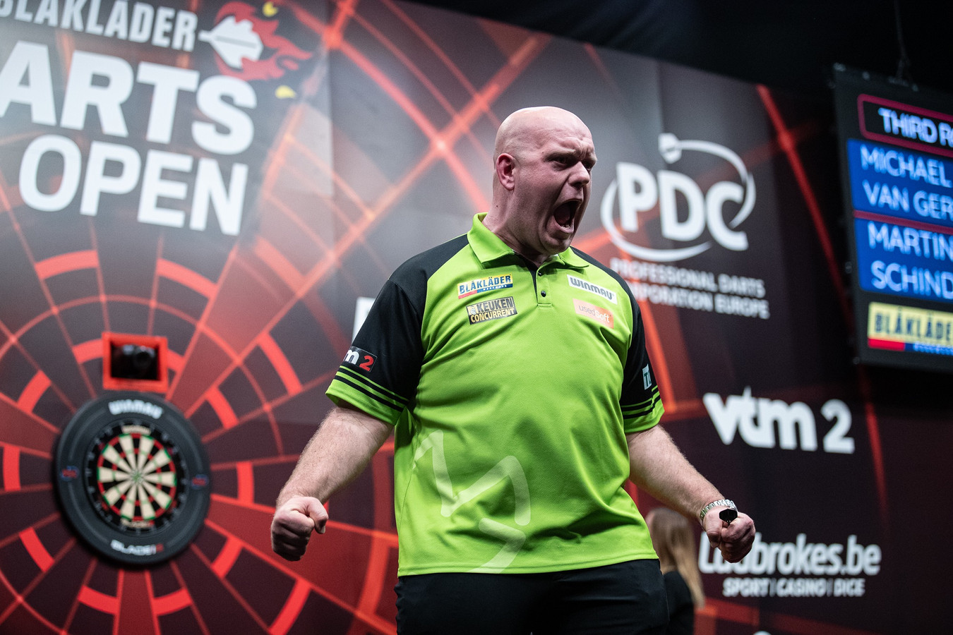 Michael van Gerwen weer tweede van de wereld na zege in België