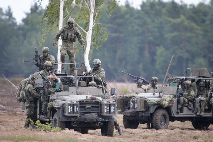 NAVO-soldaten tijdens een militaire oefening in Polen.