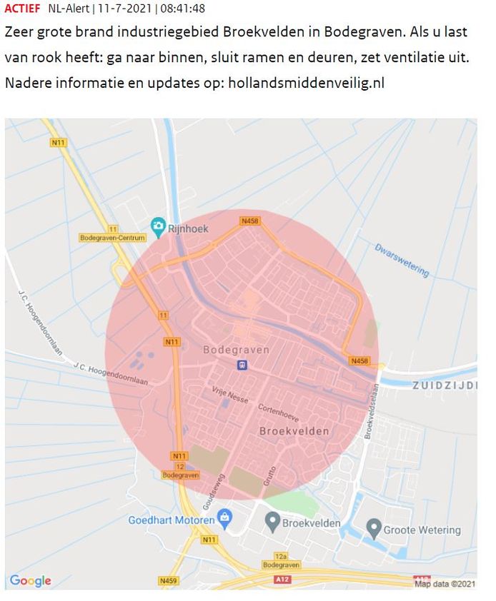 Snelheidsbeperkingen op N11 na grote brand bij ...