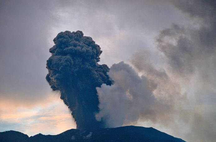 Marabi volcano on the Indonesian island of Sumatra.