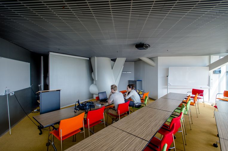 Hoor college zaal in het Linnaeusborg gebouw op het Zernike complex, Rijks Universiteit Groningen Beeld anp