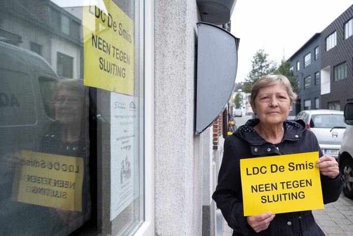 José Van der Wildt op archiefbeeld. Ze protesteerde tegen de sluiting van lokaal dienstencentrum De Smis