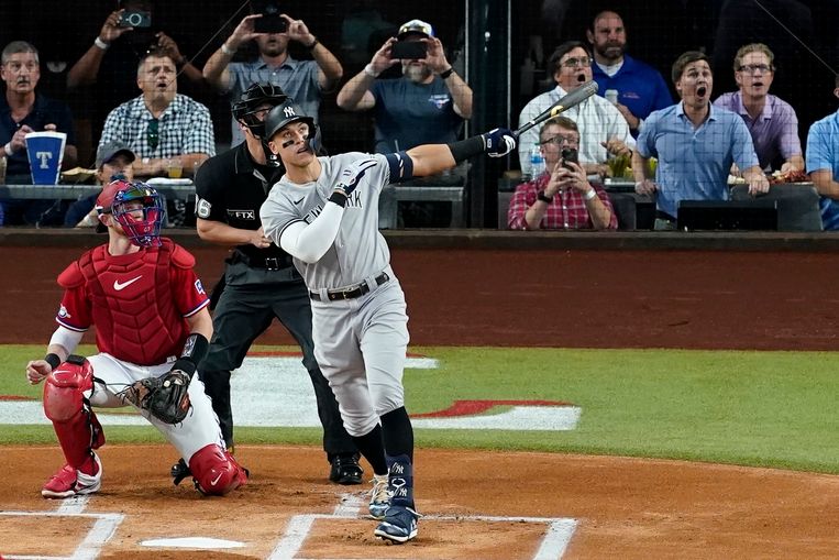 Homerunspecialist Aaron Judge verdient 345,5 miljoen euro bij New York Yankees. Beeld AP