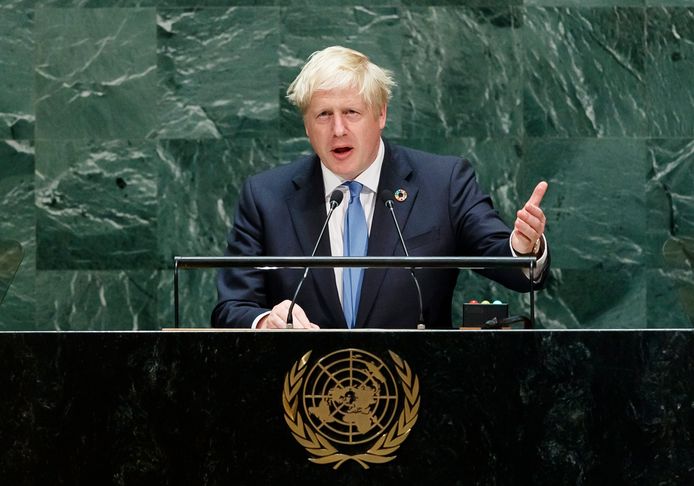 De Britse premier Boris Johnson op de VN-top in New York. Nu de debatten in het Brits parlement weer worden hervat, is de grote vraag welke stappen de oppositie wil nemen tegen de premier.