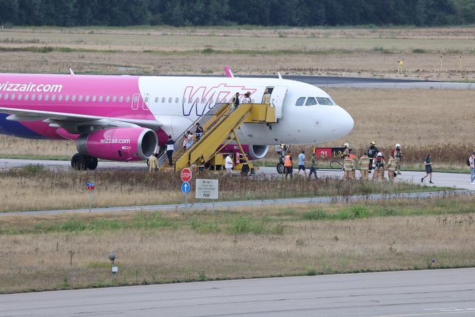 Het vliegtuig van Wizz Air moest de start afbreken.