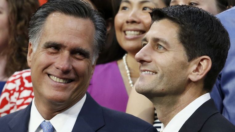 Romney (links) en zijn running mate Paul Ryan. Beeld reuters