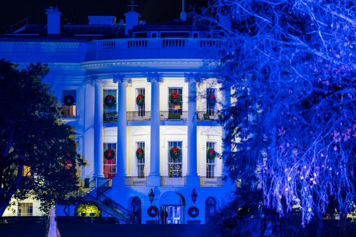 Het Witte Huis is al helemaal in kerstsfeer uitgedost.