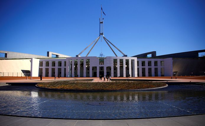 Het Australische parlementsgebouw in Canberra.