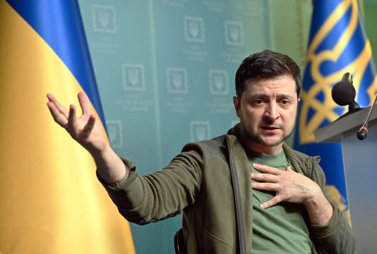 De Oekraïense president Volodymyr Zelensky