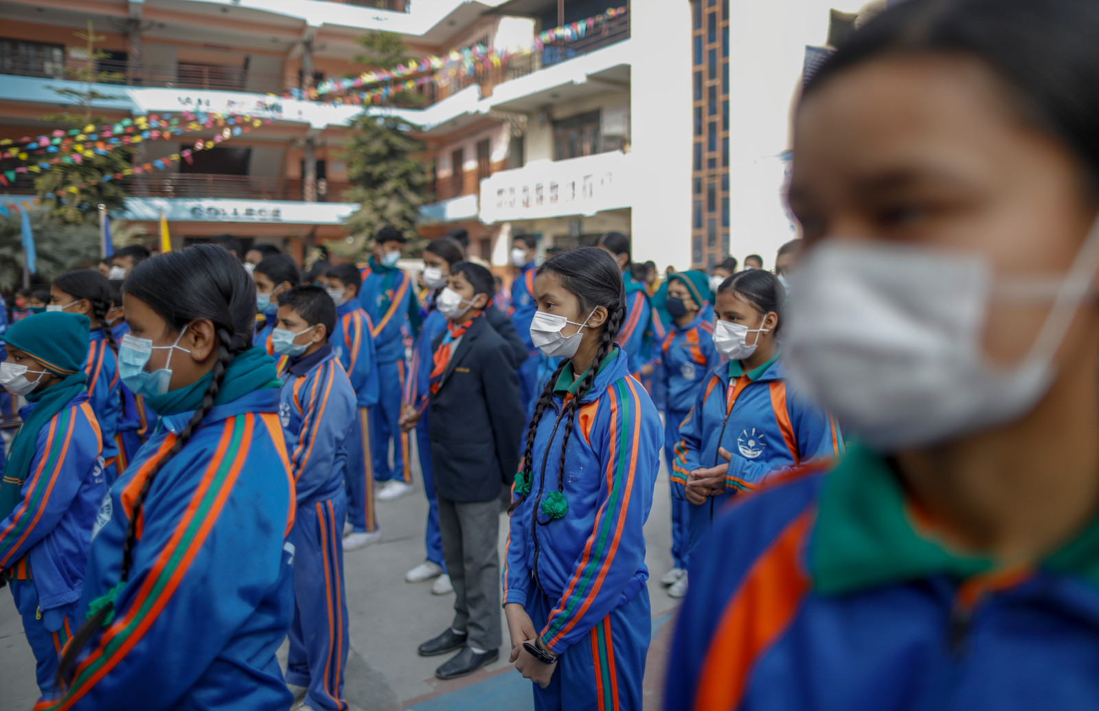 Schoolkinderen in Nepal. Beeld EPA