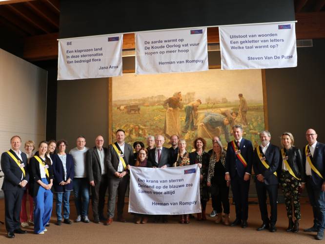 Herman Van Rompuy en Jana Arns lanceren als Deinse stadsdichters Europees poëtisch vlaggenproject met haiku’s