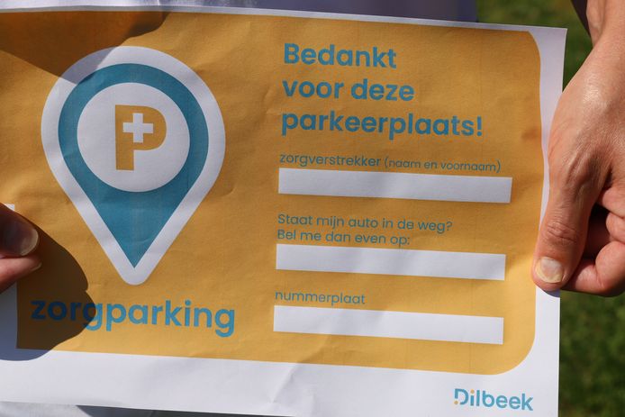 Illustratie. Sticker Zorgparkeren.