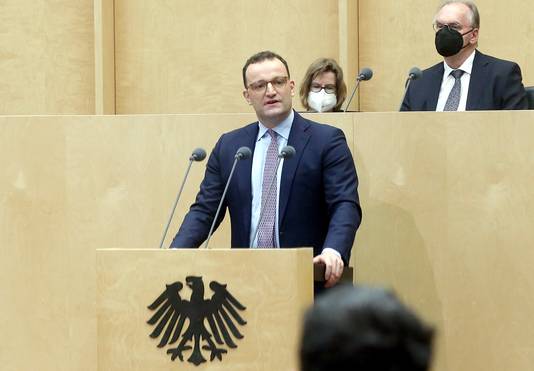 22 April 2021, Berlin: Jens Spahn, German Minister of Health, speaks during a session of the German Bundesrat. Photo: Wolfgang Kumm/dpa