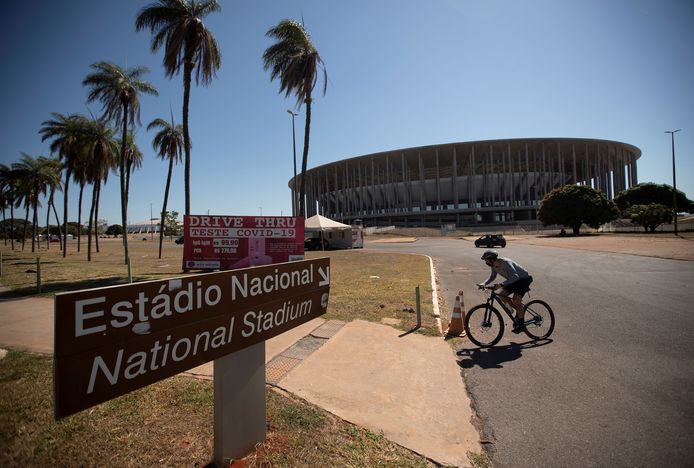 Het Mane Garrincha stadion in Brasilia, Brazilië, een van de locaties waar de Copa América zal plaatsvinden in het land.