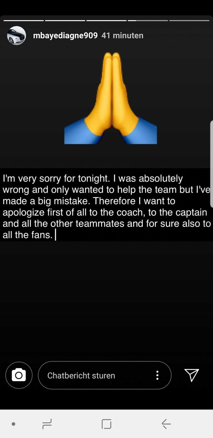 Mbaye Diagne a présenté ses excuses sur Instagram.