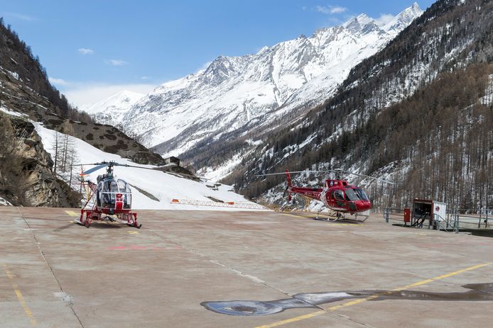 File photo of rescue helicopters searching for the German in the mountains at the time.