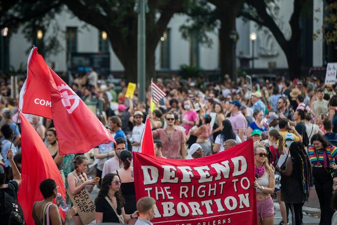 Abortusactivisten tijdens een demonstratie in Louisiana het voorbije weekend.