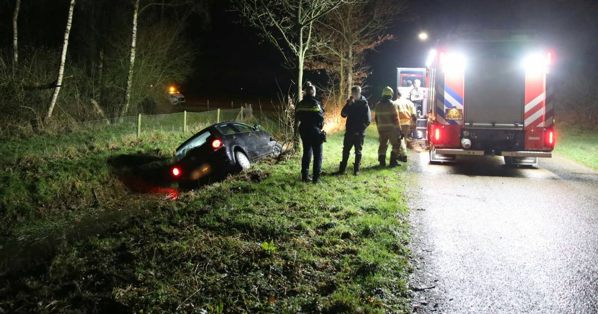 Beginnend bestuurder raakt macht over stuur kwijt en belandt in greppel, pal naast boom | Land van C