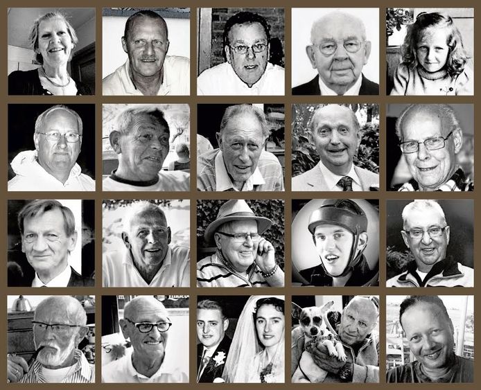 De gezichten van mensen die overleden aan Q-koorts.