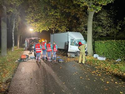 Bestuurder van bakwagen raakt zwaargewond bij botsing tegen boom in Sterksel