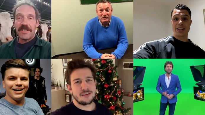 Enkele streekgenoten die verschijnen in de kertsvideo.