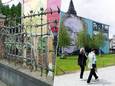 Links: het historische hekwerk aan de ingang van het Bouckenborghpark voordat het werd weggehaald voor restauratie. / Rechts: de vernieuwde Gaston Berghmansdreef