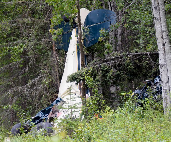 De resten van één van de vliegtuigjes net buiten Soldotna, in Alaska.
