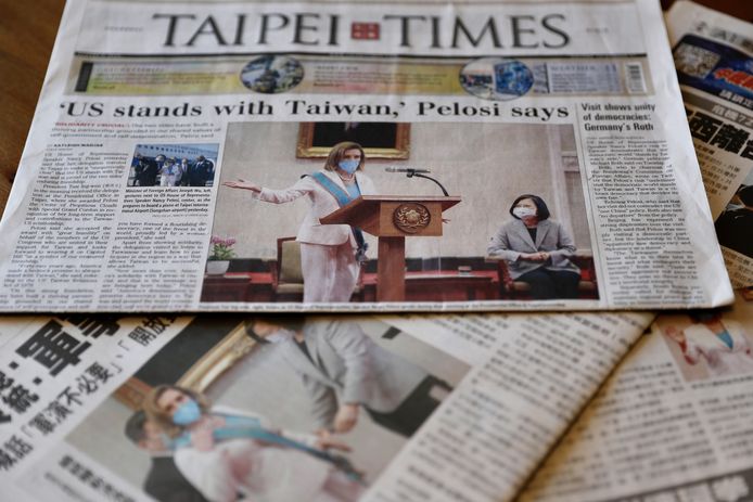 Krantenkoppen in Taiwan op 4 augustus.