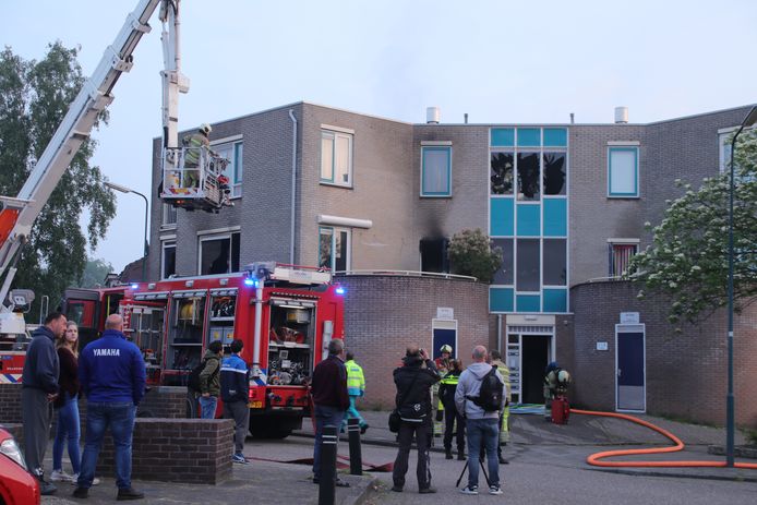 De brand in het appartementencomplex in Veenendaal op archiefbeeld.