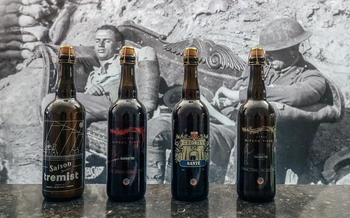 De vier bieren die in brouwerij Kazematten worden gemaakt: Saison Tremist, Wipers Times 16, Grotten Santé en Wipers  Times 14.