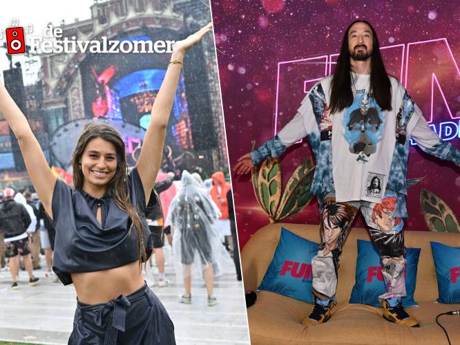 IN BEELD. Dansen in de regen met Miss België en de opvallende look van Steve Aoki: bekende feestvierders genieten van Tomorrowland