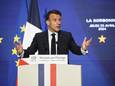 Emmanuel Macron lors d'un discours sur l'Europe à la Sorbonne, Paris, le 25 avril 2024.