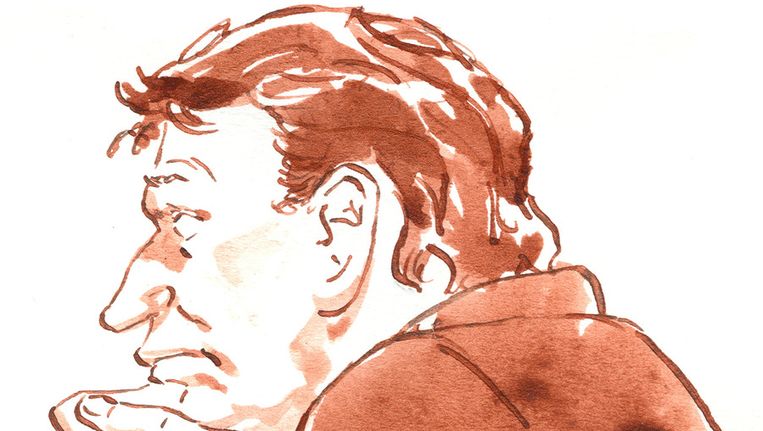 Rechtbanktekening van WiIllem Holleeder. © anp Beeld 