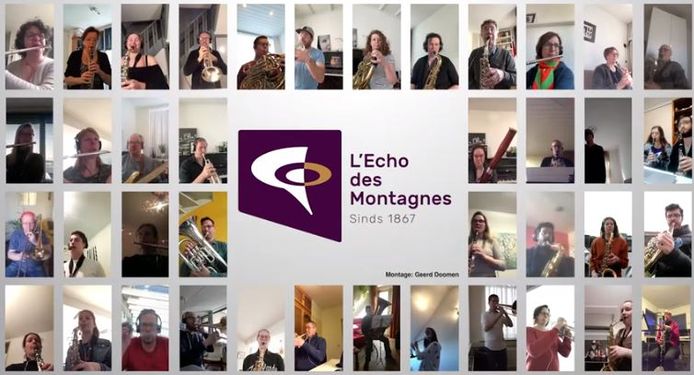 L'Echo des Montagnes uit Tilburg maakte een video waarbij alle muzikanten thuis hun partij speelden.