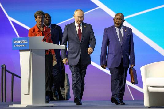 Poetin op de Afrikaans-Russische top vandaag. 