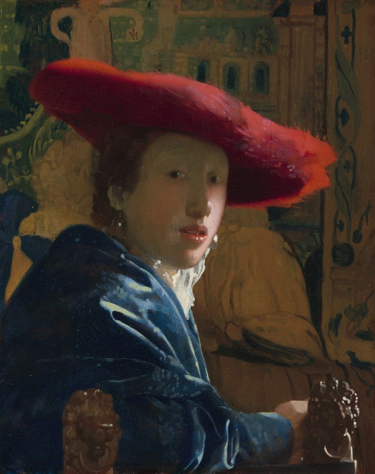 Meisje met de rode hoed van Johannes Vermeer, 1665. Beeld 