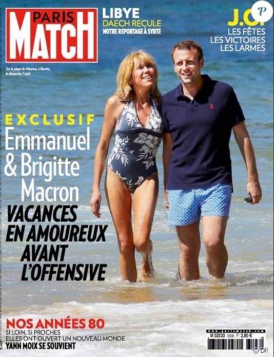 De cover van het Franse blad Paris Match, waarin Brigitte zich uitlaat over de relatie met haar man.
