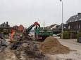 In een eerste fase werden de nutsleiding al vervangen in de Sint-Niklaasstraat. Foto: archief