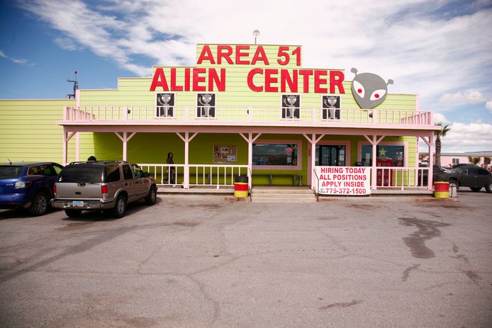Het Area 51 Alien Center, waar de raid zou vertrekken.