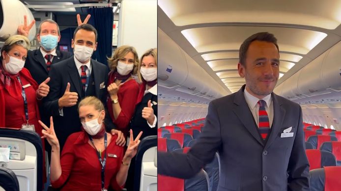 Nick Laenen ('Blind Getrouwd') moet geen mondmasker meer dragen als steward op de vluchten van Brussels Airlines