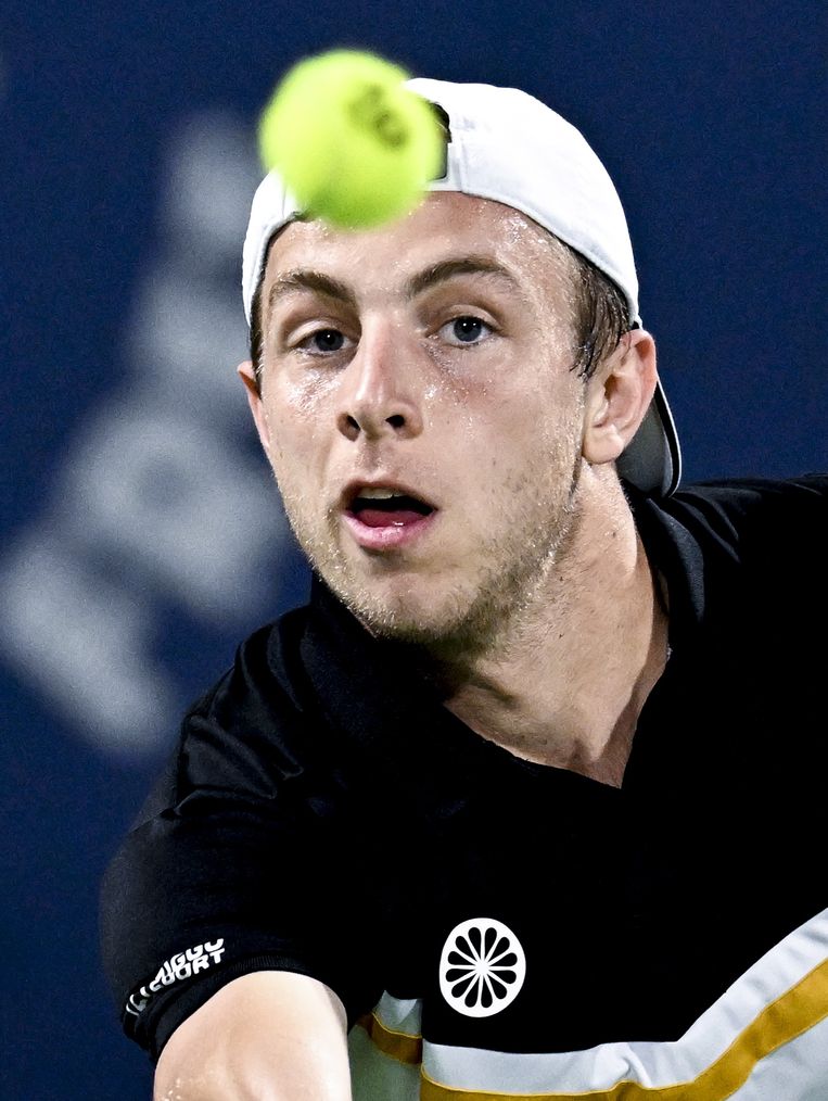 Greek Talon track in battle against Serbian Novak Djokovic, early March in Dubai.  ANP/EPA image